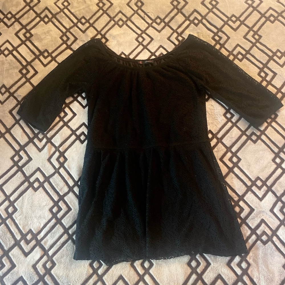 HeartSoul Black Lace Mini Dress Female Size L